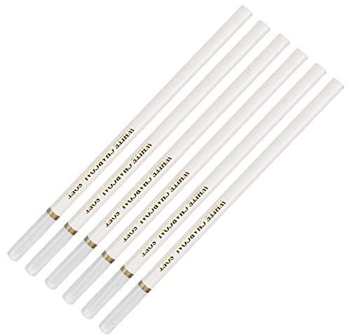 Dioche Lápices para Cuadernos de Bocetos Blancos Este Juego de 6 Lápices de Carbón Blancos, Ecológicos y No Tóxicos, Es Adecuado para Resaltar Tanto en Papel Oscuro como de Color, Perfecto para