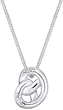 Elli Collier Femme Pendentif Bretzel traditionnel avec cristaux en argent sterling 925