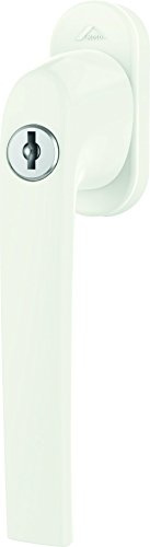 Fenstergriff Roto Samba abschließbar 40 Nm verkehrsweiß mit Schrauben Vierkantstift 7 x 37 mm