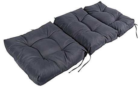 Rutschfest Schaukelstuhl Kissen Gartenbankkissen Tatami Hochlehner Polsterauflage Rückenkissen Sitzpolster Sonnenliege Kissenpolster mit Rückenlehne für Outdoor und Indoor Schwarz