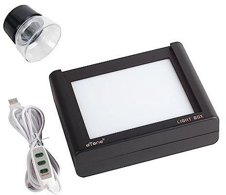 eTone Slide and Film viewer, digitizing/scanning/Copying. Light Box Scanner with 10 Adjustable Brightness USB Interface. Comes with 10x Lens.