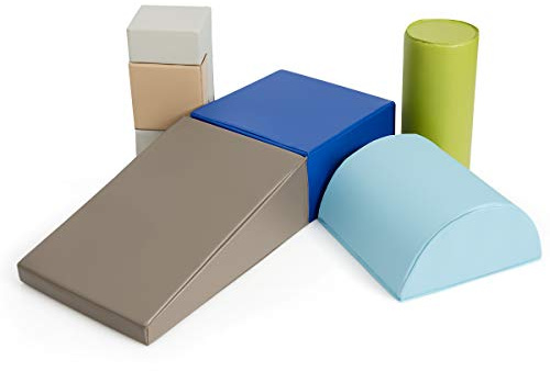 LIFEZEAL Set 6 blocchi di costruzione in schiuma per bambini, moduli di abilità motorie moduli con scivoli, giocattoli educativi in PU ed EPE, per casa, scuola materna (colorato 3)