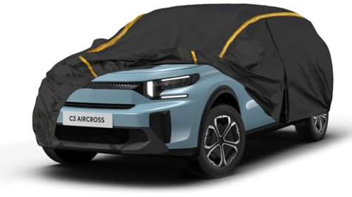 Ufgwhirl Bache Voiture Exterieur pour Citroen C3 Aircross Housse de Voiture,Protection UV Anti-Neige et Coupe-Vent Tous Temps avec Bande réfléchissante