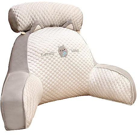 Lesekissen Für Bett | Rückenkissen Für Sofa | Großes Rückenkissen Mit Armlehnen Und Nackenstütze | Bücherkissen Für Bett | Abnehmbarer Nackenrolle | Perfekt Für Entspannen,Spielen,Lesen Oder Fernsehen
