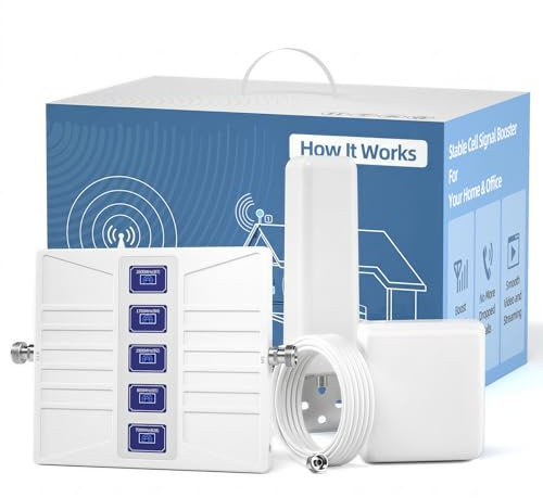 Amplificador de Señal para Móviles 4G LTE 3G gsm, Bandas 1/3/7/8/20, para Uso Doméstico y Oficina