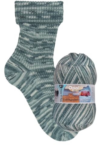 Opal Lieblingsplatz (425m) 4-fädig Garn - Wollmischung, zum Stricken von warmen Socken mit einzigartigen Farbmustern, 11465, 1 x 100g