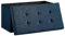 Puff Almacenaje Plegable Mikomika, Baúl de Almacenaje Multifuncional, Taburete Reposapiés, Banco de Cubo Soporta hasta 300 kg, para Sala de Estar, Dormitorio y Entrada - 76 x 38 x 38 cm (Azul)