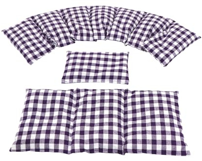 Körnerkissen STERNE, PUNKTE, UNI u.s.w. 3 er Set Langes 80 x 18 cm 8 Kammer + 3 Kammer + kleines Kirschkernkissen Wärmekissen XXL Schulterkissen Nackenkissen Mikrowelle (Karo, Lila)