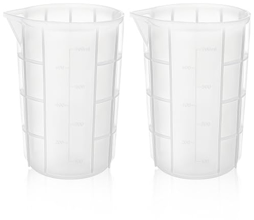 Luxeu Vasos de Silicona para Fundición, 2 Piezas 700ml Vasos Medidores Antiadherentes para Resina, para Bricolaje Hecho a Mano, Laboratorio, Resina Epoxi