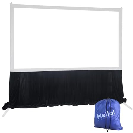SCREENPRO Black Fast Fold Projection Screen Skirt – Covers Screen Legs, Wrinkle-Free, Fits 100-144 Screens, Quick Install, Ideal for Conferences, Weddings & Large Events