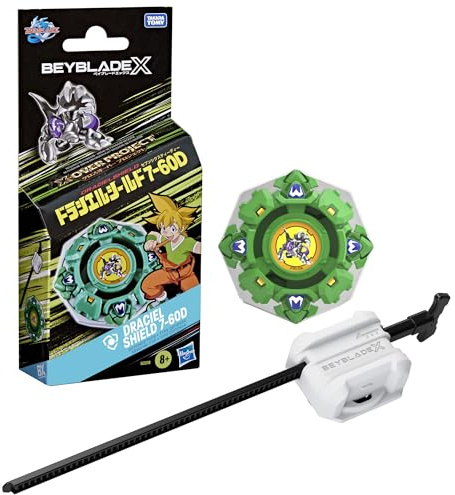 Hasbro Beyblade X, X-Over Project, Set Draciel Shield 7-60D con trottola bey di Difesa e Lanciatore di Takara Tomy, trottole da Battaglia, dagli 8 Anni in su