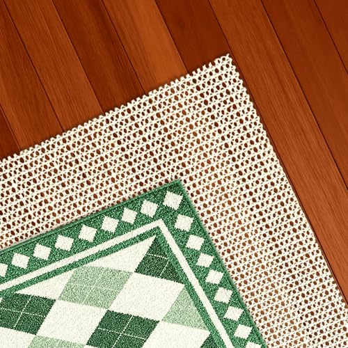 Sottotappeto Antiscivolo in PVC 150 x 255 cm Antiscivolo e Protezione Sottotappeto Ammortizzazione Lavabile per Tappeti Parquet Scendiletto Cucina Auto Tampone, bianco