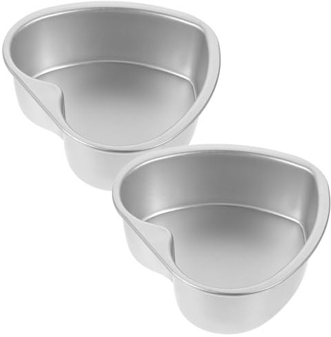 jojofuny 2 Moldes para Tartas con Forma de Corazón de 6 Pulgadas, Moldes para Pasteles con Fondo Desmontable de Aleación de Aluminio, Utensilios para Hornear Mini Tartas y