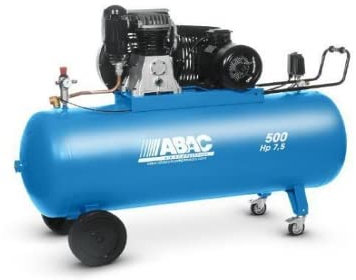 Abac - Compresseur à pistons bi-étagés 400 V Tri 500 L 54 m3/h 7.5 CV avec roues - B6000/500 CT7,5