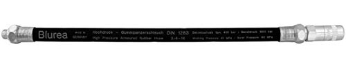 BLUREA Fettpressen Panzerschlauch mit Greifmundstück, 300mm lang, 13mm Durchmesser, M10 Anschlussgewinde