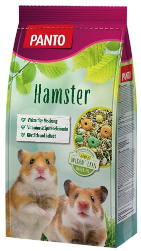 PANTO Hamsterfutter 5x1kg - Bunte Mischung mit Getreide, Pellets, Mehlwürmern & Sonnenblumenkernen - Vitamine & Mineralstoffe speziell für Hamster entwickelt