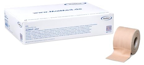 MaiMed plast Rollenpflaster Heftpflaster und Fixierpflaster hautfarben Spenderbox 2,50 cm x 9,1 m