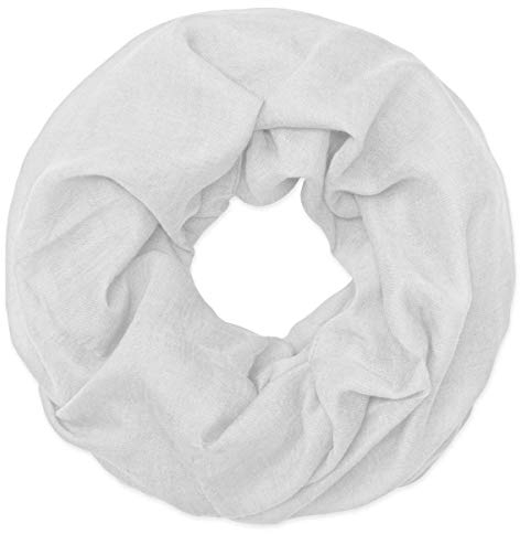Soul-Cats klassischer, leichter und einfarbiger Loop-Schal in der Farbe: weiß