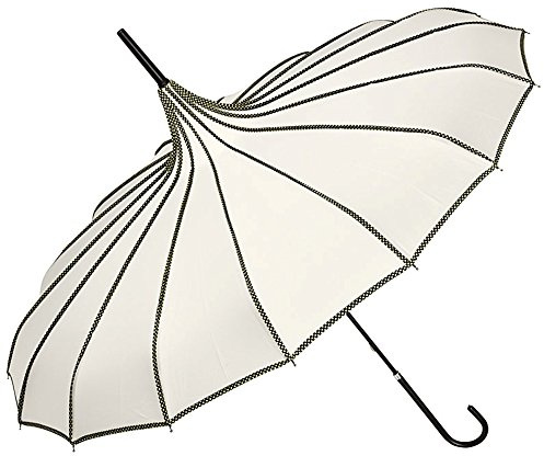 VON LILIENFELD® Parapluie Ombrelle Mariée Femme Pagode Justine, crème
