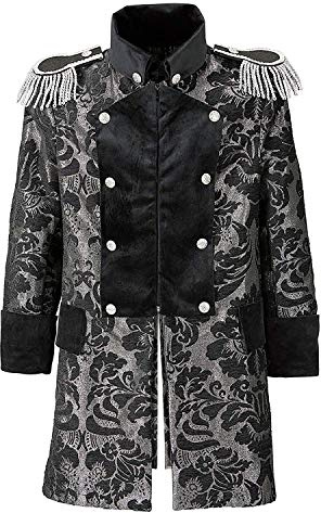 Widmann 59282 – Kostym silver rock Jacquard parad, för män, frack, temafest, karneval