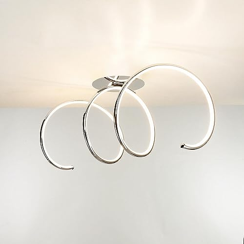Licht-Erlebnisse Lampe de plafond à LED en métal chromé salle à manger salon 72 cm de long 2300 lm 3000 K lampadaire élégant pour chambre d'adolescent