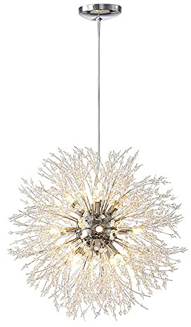 LGDEERCO Moderne Kristall-Kronleuchter Feuerwerk Sputnik Pendelleuchte Innenpendelbeleuchtung für Esszimmer Bar Bekleidungsgeschäft Schlafzimmer Wohnzimmer