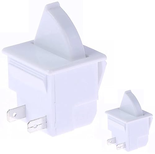 DAOKAI Refrigerator Door Lamp Light Switch 5A AC 125V 2Pin,Rocker Lever Control Refrigerator Door Light Switch, Replacement Fridge Parts - 2Pack