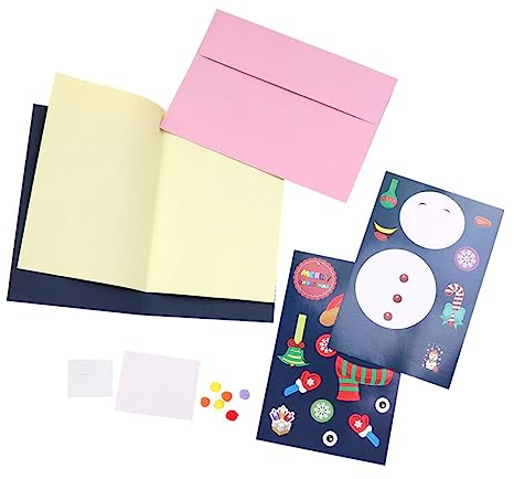 NUOBESTY 6packung Bastelset für Weihnachtskarten DIY Karten Basteln für Junge Mädchen Inklusive Umschlägen Materialien für Weihnachtskarten und Grußkarten Zufälliger Stil