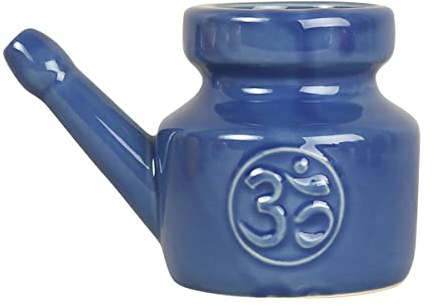 Darmlly Olla Neti de cerámica de 350 ml para limpieza de nariz, duradera, a prueba de fugas, para enjuague nasal, lavado de nariz, hombres y mujeres,