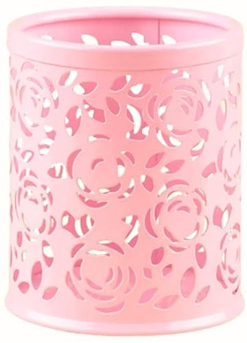 PIPONS Stifteköcher Stifthalter Metall Hohlrose Blume Design Zylinder Stift Bleistift Lager Pen Fall Container Büro Stationäre Lieferungen Bleistifthalter Stifthalter (Color : D)