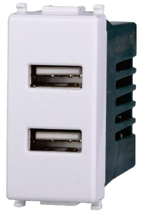 IXTRIMA Doppel-Ladegerät, Typ-A und Typ-C, 5 V 2,1 A, Weiß, Set 1 Stück und 4 Stück (Doppel-USB-A, 1)