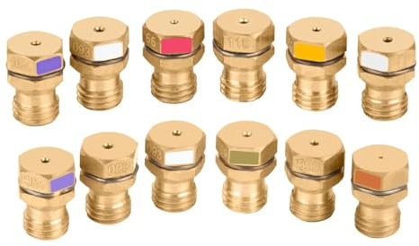 LPG Umrüstsatz Düsen|LPG Gasdüsen-Set|Düsen für Gasherd Propan | Gasherd Düsen für Propangas | Gasdüsen für Gasgrill | Gasgrill Düsen-12 Stück Messing Gasdüsen für Gasherd, Grill & Propan Geräte