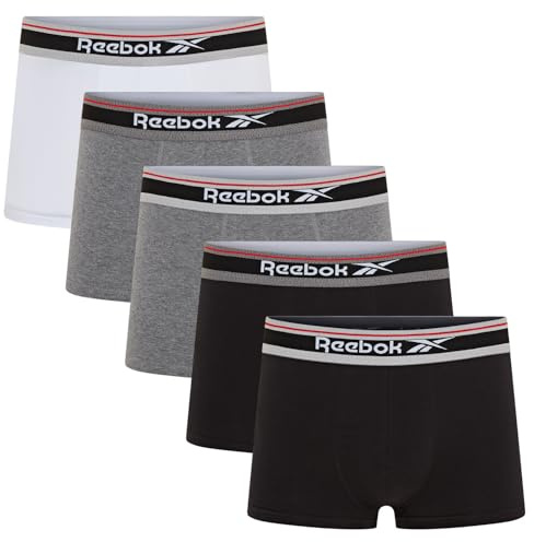 Reebok Pantalones Deportivos RBK para Hombre Jay - 5pk Negros/Margas Carbón/Blanco