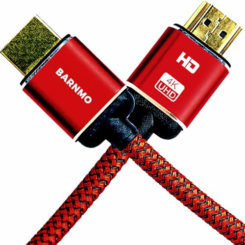 BARNMO Cavo HDMI 4K 2.0 Premium ad alta velocità rosso, 18 Gbps (15 ft/4.5 m) Compatibile con PS5, Xbox, TV 4K UHD/Lettori Blu-ray