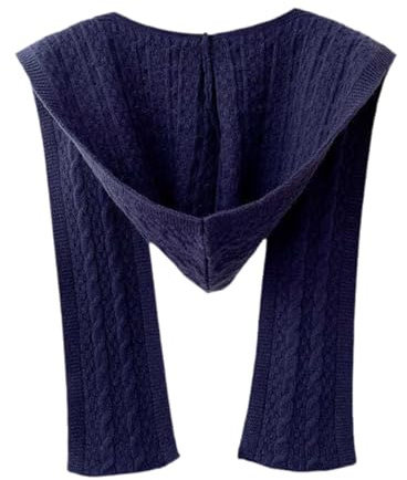 LOVIVER KapuSchal für Damen, 2-in-1 Gestrickter Schal Kopfbedeckung, Schal mit Kapuze für Damen, Winter, Outdoor, Herbst