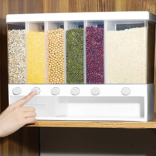 Automatic Wall Mounted Rice Dispenser with Multi Compartments for Kitchen and Restaurant Storage