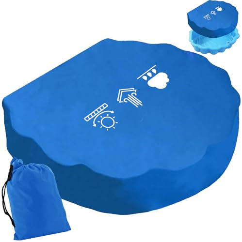 XIEXIESHER Conchiglia Sabbiera Copertura Protettiva, Copertina Sabbiera Impermeabile Rotonda Blu 100cm per sabbiera per bambini esterno