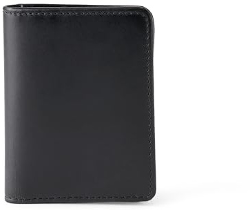 Amazon Essentials Men's Leather Casual Card Case Bifold Wallet, Black, One Size
