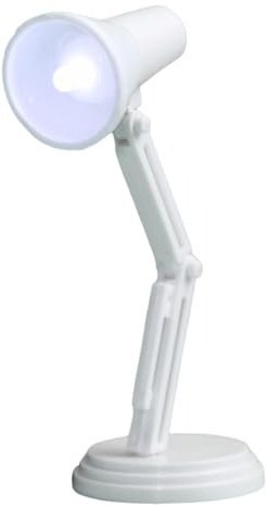 Lampada da scrivania a LED, lampada da tavolo ricaricabile, corpo pieghevole in ABS, porta di ricarica USB, lettura e uso in ufficio per bambini e adulti, 10 x 4 cm, colore bianco nero, 1 pezzo