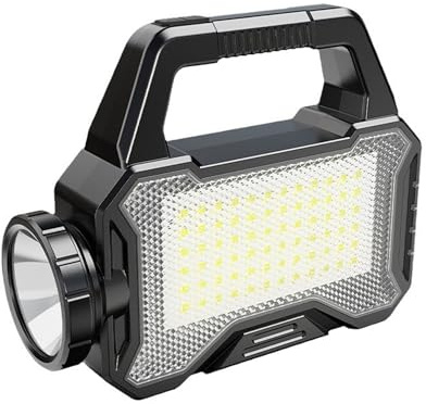 UUE LED Taschenlampe, 3W Handscheinwerfer, USB-C/Solar-Ladung Aufladbar Handlampe mit vierstufiger Leistungsanzeige, LED Campingleuchte, 1200mah Akku, Wasserdicht für Camping, Arbeit, Angeln, Wandern