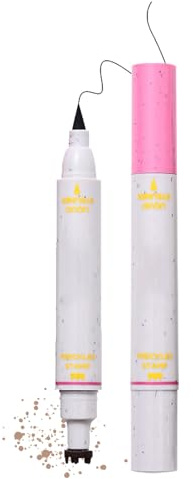 Freckle Pen Fake Pluma con rímel y sello - Impermeable Larga Duración Lápiz de Maquillaje para Aspecto Natural para Mujeres/Niñas