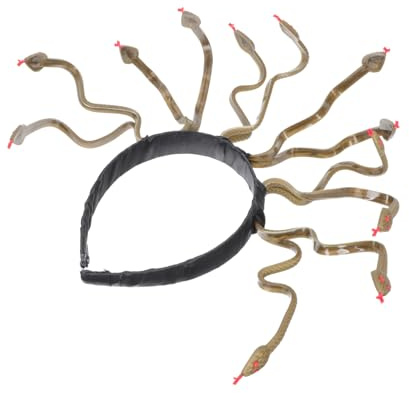 LOLIPPYY Medusa Schlangen Stirnband Halloween Kopfschmuck Cosplay Accessoire Unisex Kostüm Party Dekoration Tiefgold