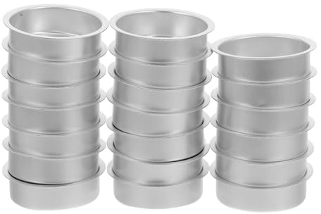 UTHCLO 20 pièces Lot de Coupelles à Bougies Aluminium Argenté pour DIY Supports Ronds sans Bords Tranchants Contenants Vides pour Bougies Chauffe-Plats Accessoires pour Mariage