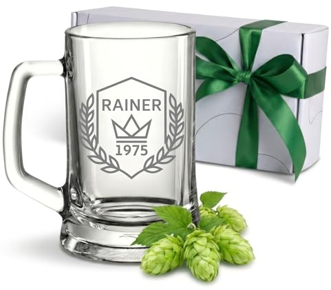 Bierkrug mit Gravur - Personalisierte Geschenke Männer - Geschenke für Sie & Ihn - Bierglas Geschenkidee für Herren, Freunde Vatertag - Geburtstagsgeschenk Bierfreunde Prost!
