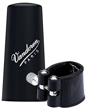 Vandoren LC22P Leder-Blattschraube und Kunststoffkappe für Eb-Klarinette mit 3 austauschbaren Druckplatten