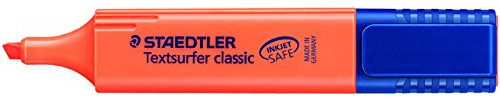 STAEDTLER® Textmarker Textsurfer classic, nachfüllbar, Keilspitze, 1-5 mm, Schreibfarbe: orange (10 Stück), Sie erhalten 1 Packung á 10 Stück