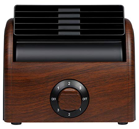 POOCCI Desk Fan Personal Quiet Powerful Small Table Fans Retro Bladeless Fans for Home Office Bedroom Bedside with 3 Speeds