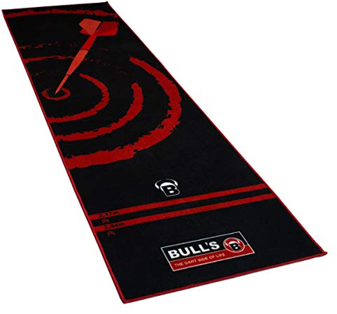 Carpet Mat 140 Red, Dartteppich mit rutschfester Unterseite aus Gummi, umweltfreundliche Turnier Dartmatte mit offiziellem Abstand zum Dartboard 237cm x 80cm, optimaler Schutz für Darts und Tips