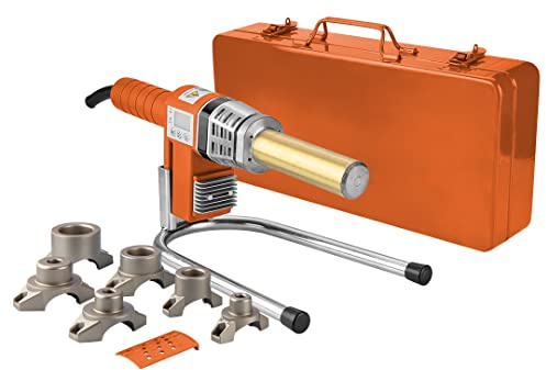 NEO TOOLS Soldadora de tubos de plástico, 700 W, 3 manguitos térmicos, tamaño 20, 25, 32 mm, para tuberías: PE, PP, PB, fuente de alimentación 230 V, 50 Hz, potencia 700 V, temperatura de cabeza máx