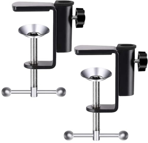 2 Stück Schreibtischklemme Metall Tisch Befestigungsklemme für Mikrofonarm Ständer Tisch C-Klemme Schreibtisch Tischhalterung Klemme für Monitorhalterung Ständer Workstation